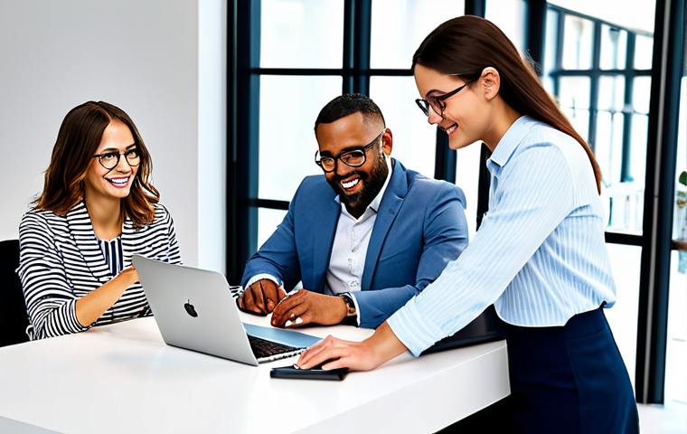 Collaborative Workspace**

"A bright and modern co-working space filled with diverse professionals working together on laptops and tablets, fully clothed in business casual attire, safe for work, appropriate content, professional environment, natural lighting, perfect anatomy, well-formed hands, modest dress, family-friendly, high quality."

**