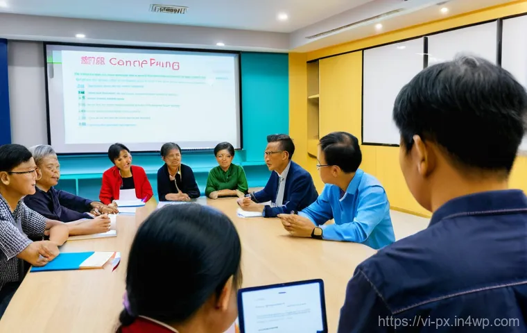 집단지성을 활용한 정책 제안 - A diverse group of Vietnamese citizens, including men, women, elderly individuals, and young adults,...