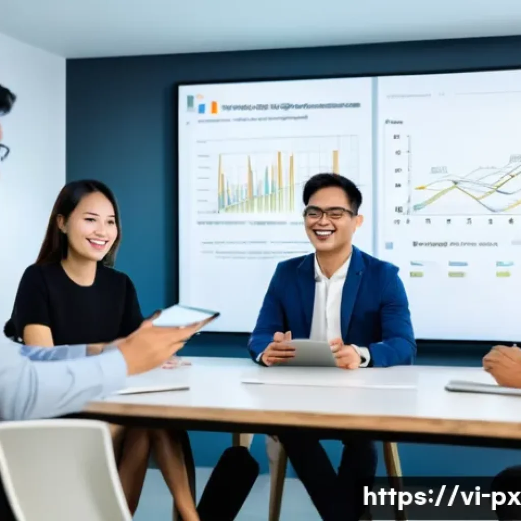 집단지성과 협력의 힘 - **Prompt:** A diverse group of young and middle-aged Vietnamese professionals (men and women), dress...