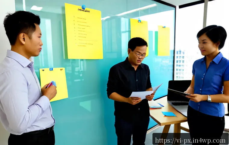 Home 17 집단지성을 통한 지식 관리 전략 - Photorealistic modern Vietnamese coworking space in Ho Chi Minh City, diverse team of Vietnamese pro...