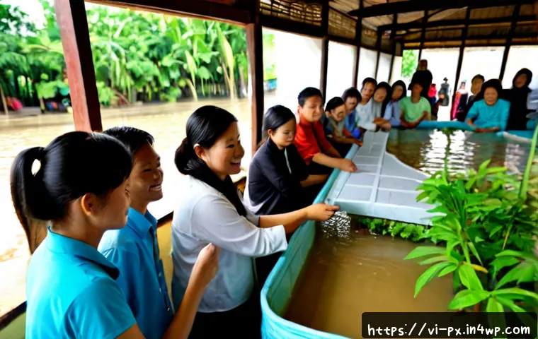 집단지성을 활용한 사회 혁신 사례 - Photorealistic community planning workshop in a bright Vietnamese neighborhood hall, diverse local r...