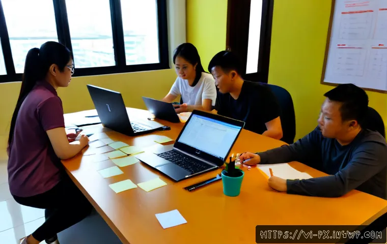 Home 17 집단지성을 활용한 개발 프로젝트 - Photorealistic collaborative software development workshop in a modern Ho Chi Minh City coworking sp...